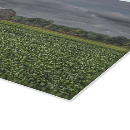 U R There Photography Belsay Grey Among the Pines Rustic Farmhouse Tempered-Glass Cutting Board