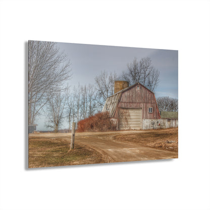 U R There Photography Maple Valley Road Red I Rustic Farmhouse Acrylic Wall Print