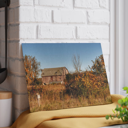 U R There Photography Clothier Road Red I Rustic Farmhouse Tempered-Glass Cutting Board
