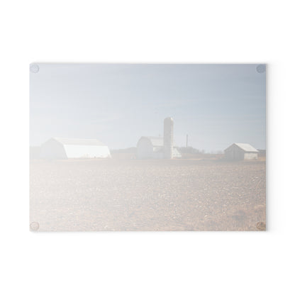 U R There Photography Colling Whites Rustic Farmhouse Tempered-Glass Cutting Board