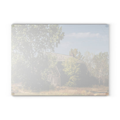 U R There Photography Barnes Road Grey Rustic Farmhouse Tempered-Glass Cutting Board