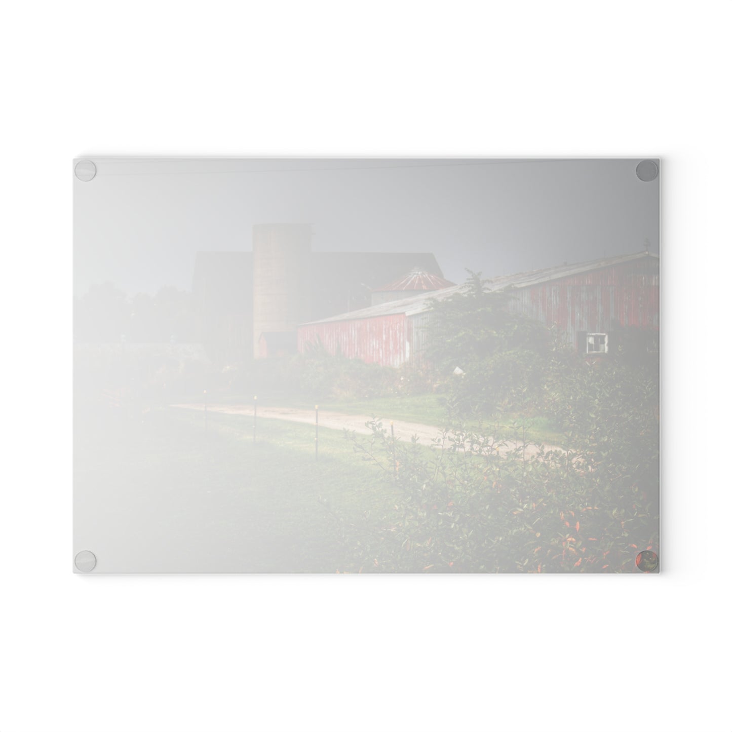 U R There Photography Path of Barns Rustic Farmhouse Tempered-Glass Cutting Board