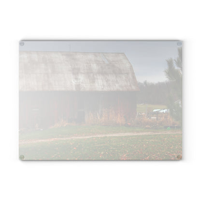 U R There Photography Castle Road Relic Red Rustic Farmhouse Tempered-Glass Cutting Board