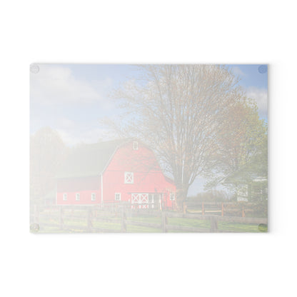 U R There Photography Sohn Road Red Rustic Farmhouse Tempered-Glass Cutting Board