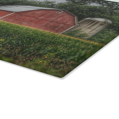 U R There Photography Mayville Lapeer Road Red Rustic Farmhouse Tempered-Glass Cutting Board