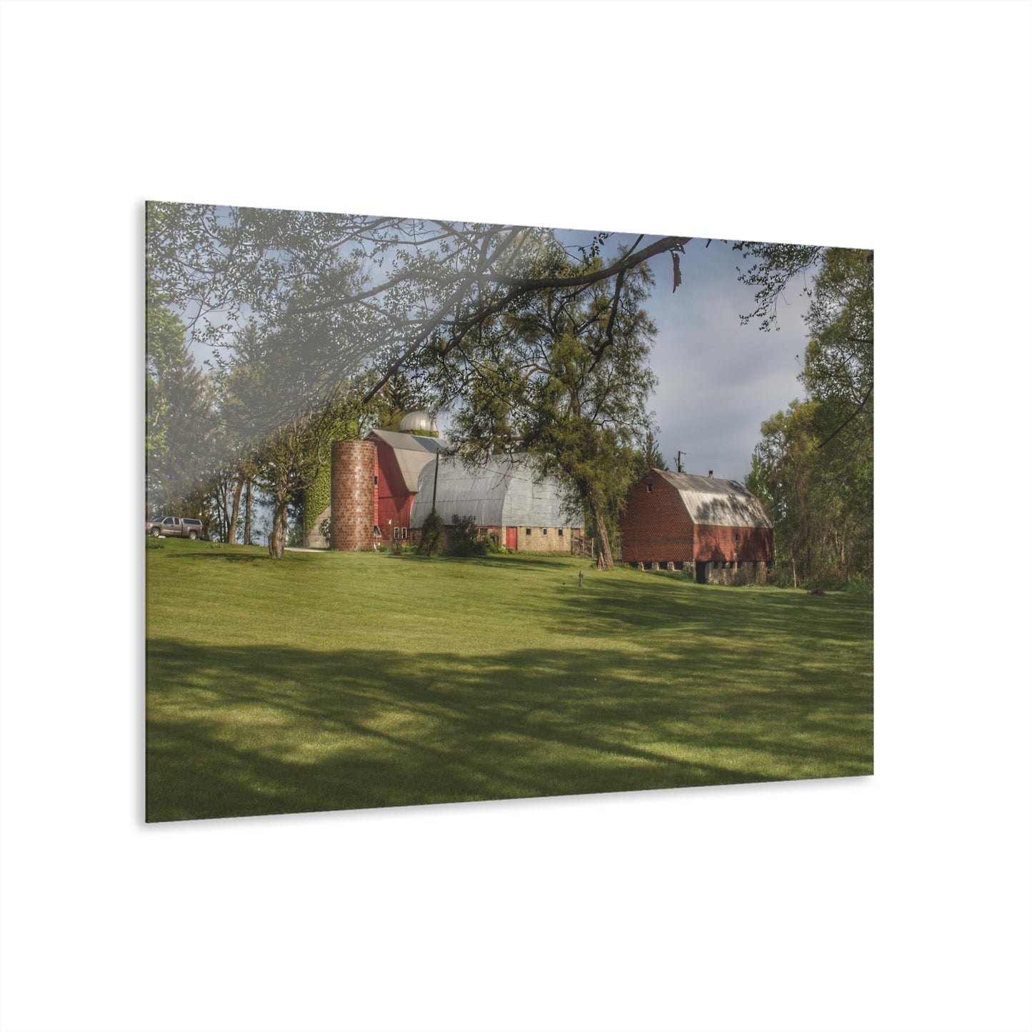 U R There Photography Clark Park Road Reds Rustic Farmhouse Acrylic Wall Print