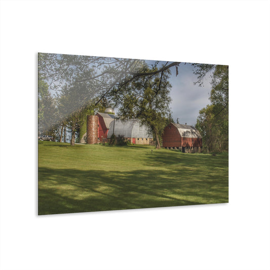 U R There Photography Clark Park Road Reds Rustic Farmhouse Acrylic Wall Print