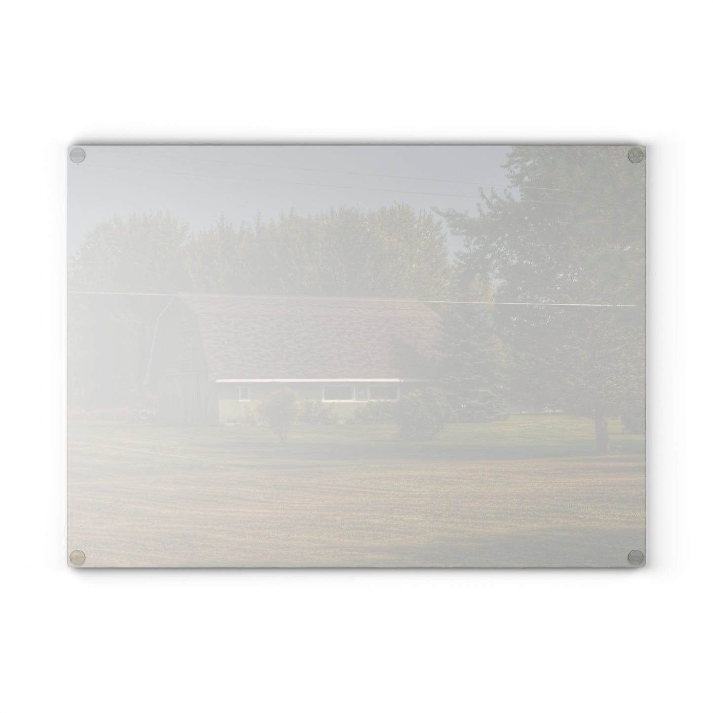 U R There Photography Crawford Road Green Rustic Farmhouse Tempered-Glass Cutting Board