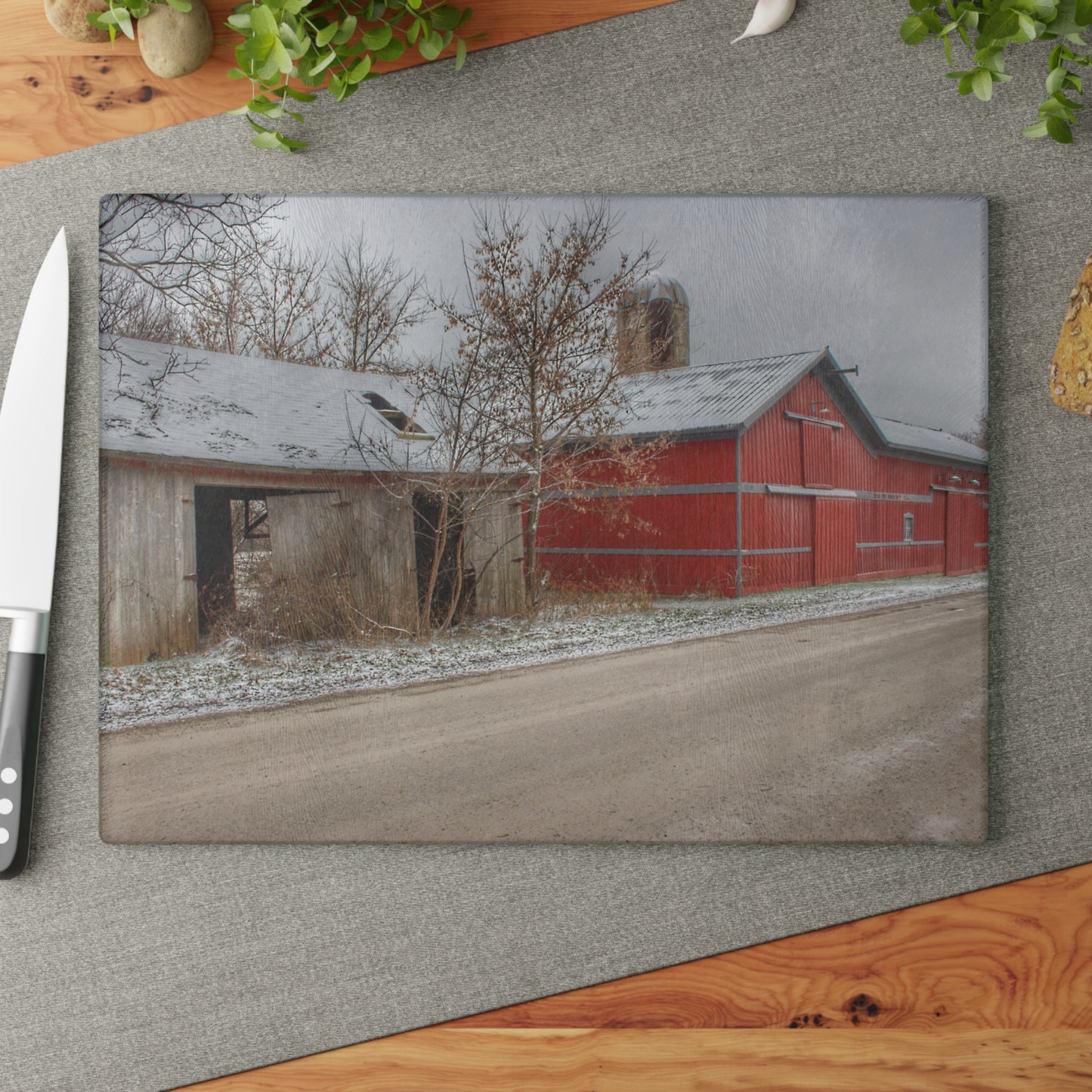 U R There Photography Bordman Roadside Buddies I Rustic Farmhouse Tempered-Glass Cutting Board
