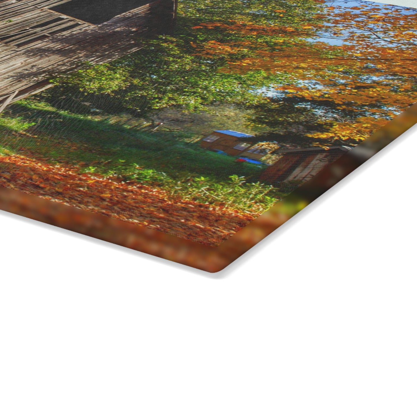 U R There Photography Shoemaker Road Hidden Grey Rustic Farmhouse Tempered-Glass Cutting Board