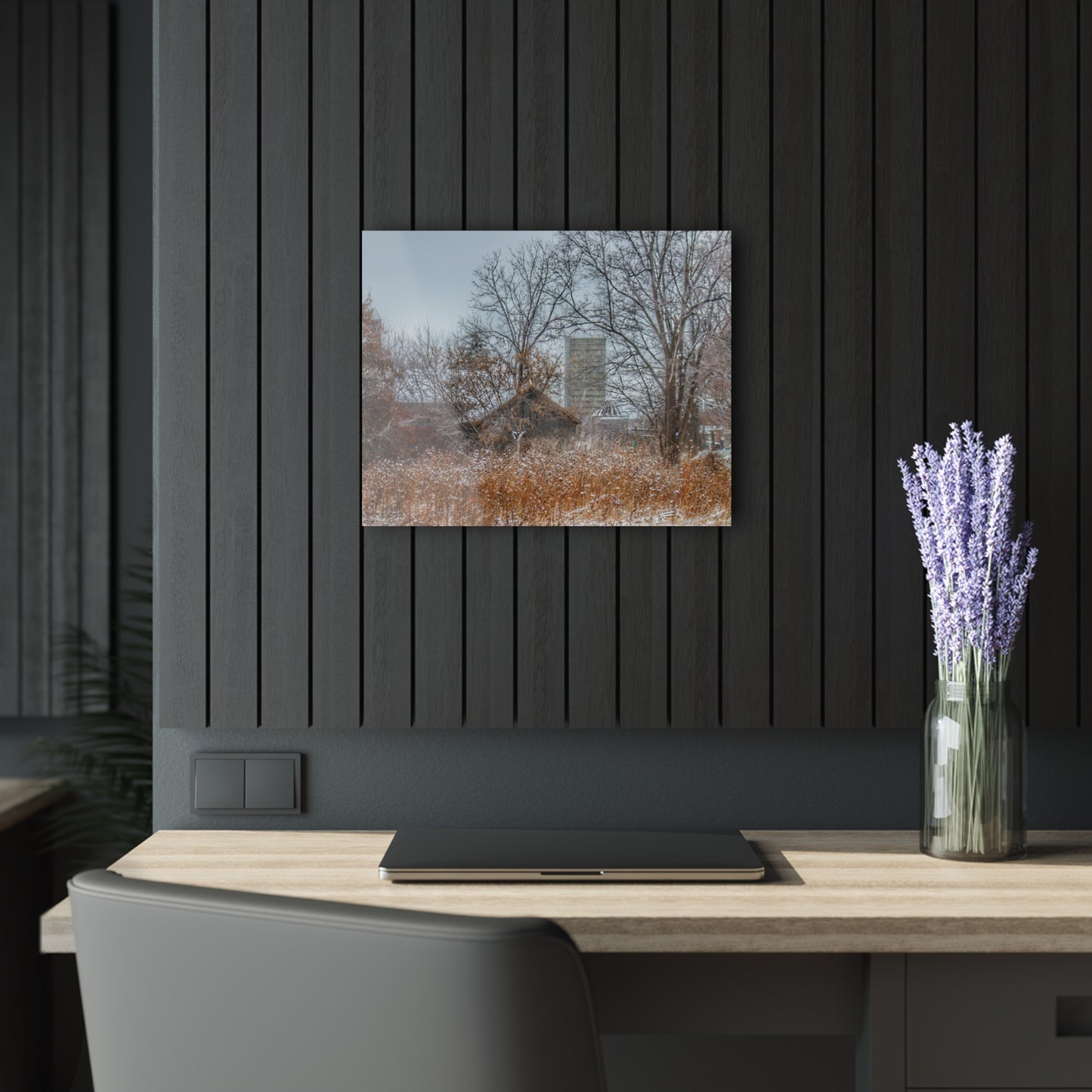 U R There Photography Wale Road Hidden Grey Rustic Farmhouse Acrylic Wall Print