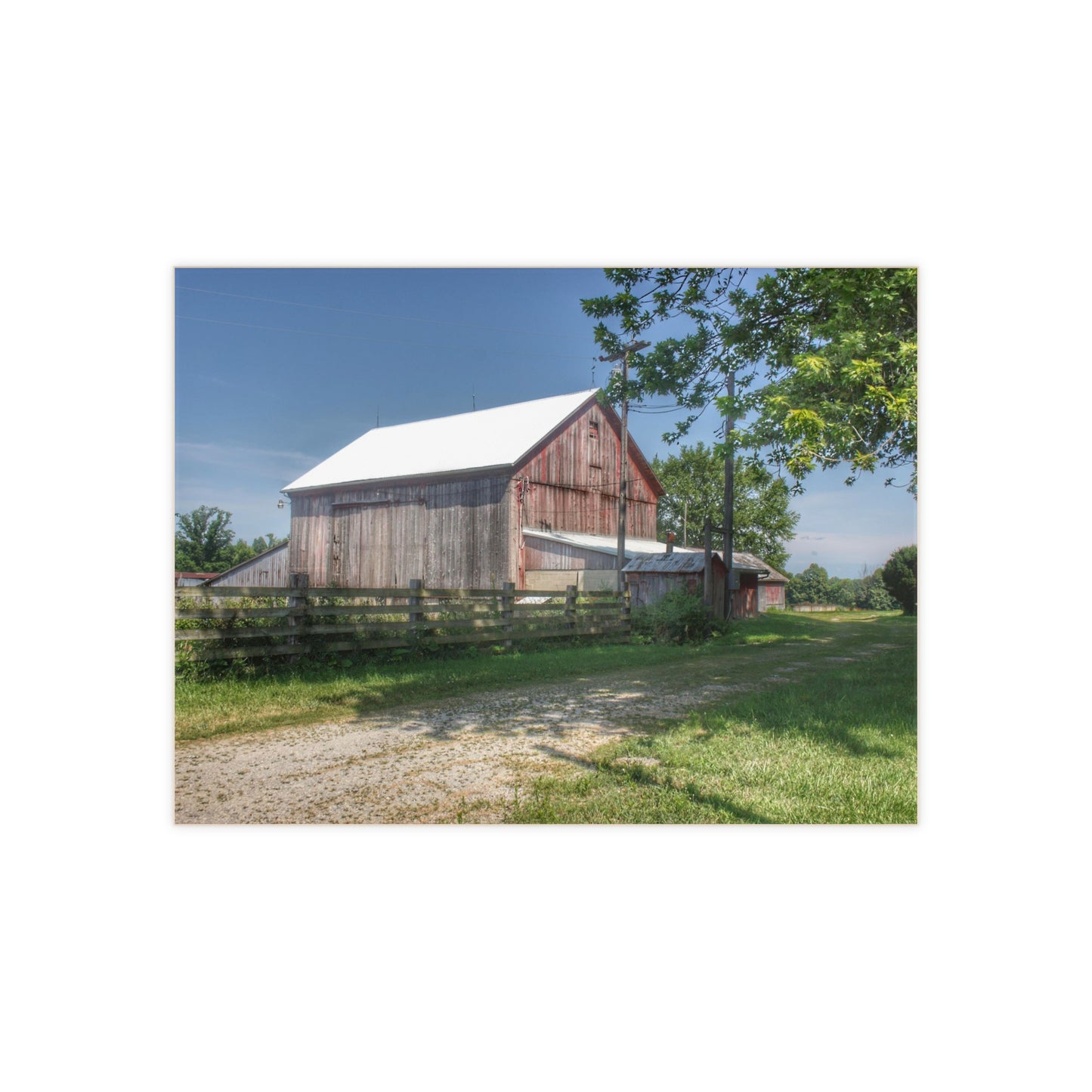 U R There Photography Castle Road Cow Barn II Rustic Farmhouse Decorative Ceramic Tile