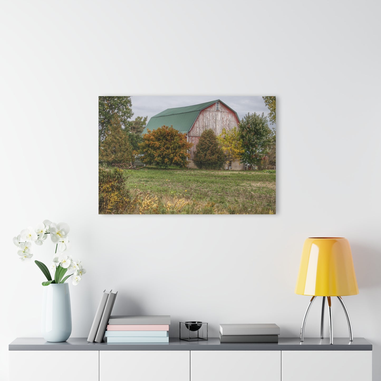 U R There Photography Elmwood Road Red II Rustic Farmhouse Acrylic Wall Print