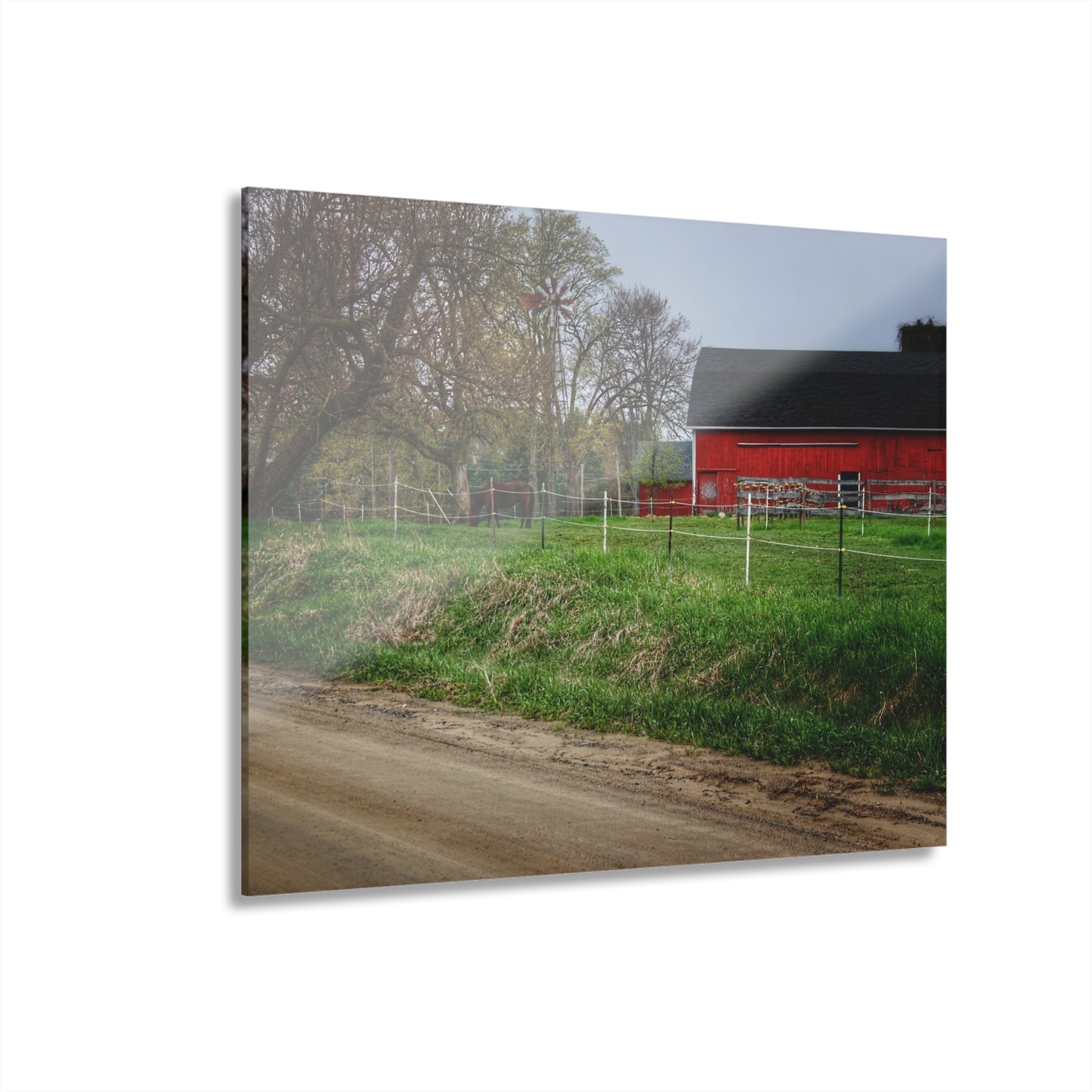 U R There Photography West Lake Road Farm and Filly I Rustic Farmhouse Acrylic Wall Print