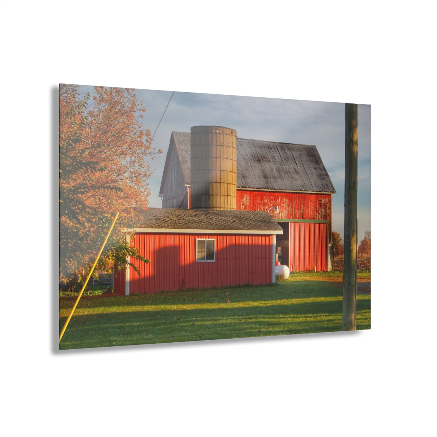 U R There Photography Peck Road Reds Rustic Farmhouse Acrylic Wall Print