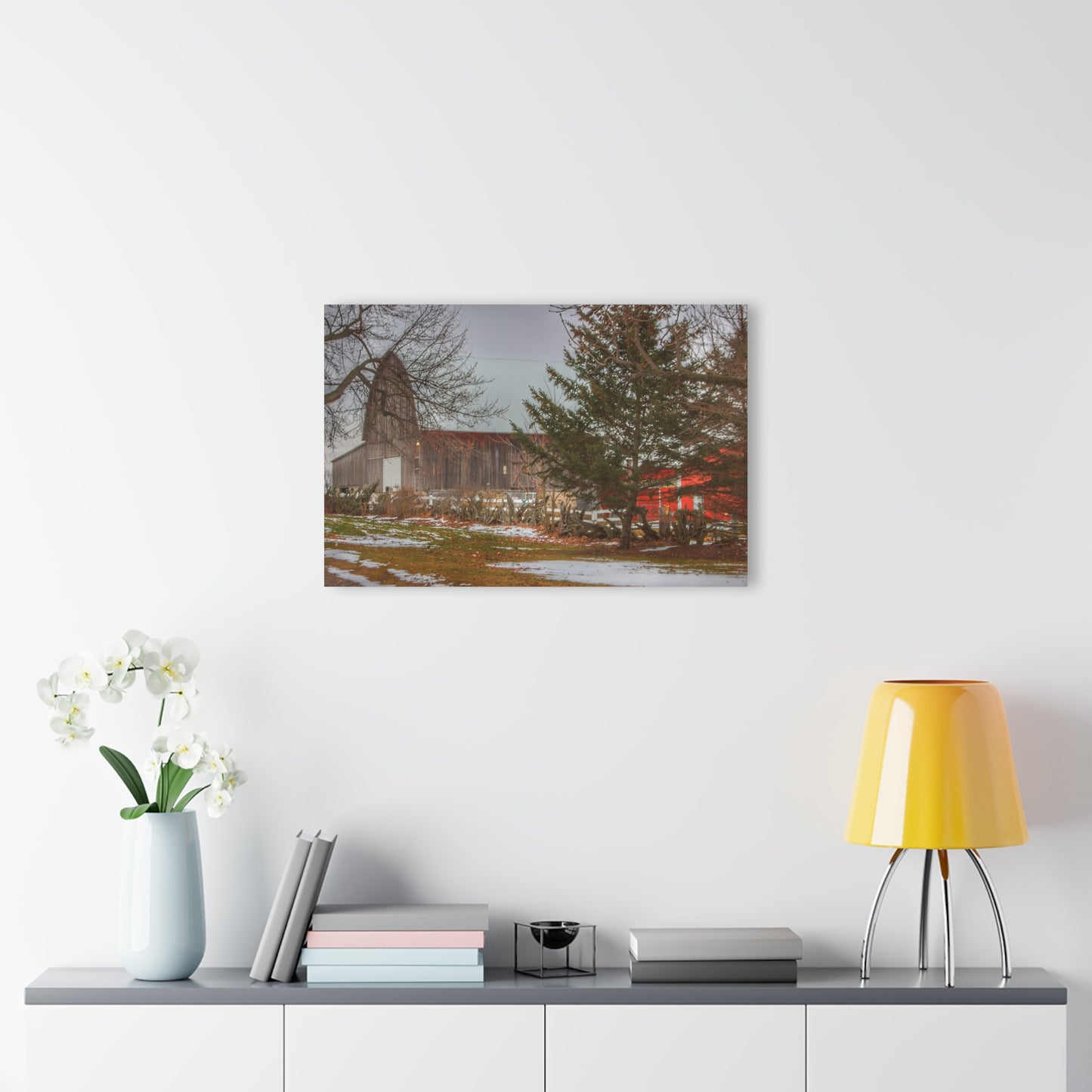 U R There Photography Schott Road Grey II Rustic Farmhouse Acrylic Wall Print