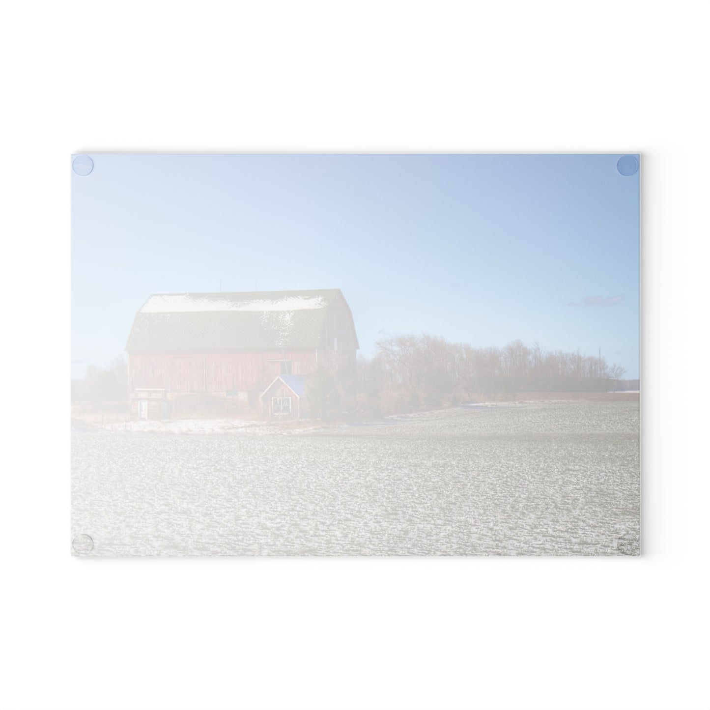 U R There Photography Early Spring Red II Rustic Farmhouse Tempered-Glass Cutting Board