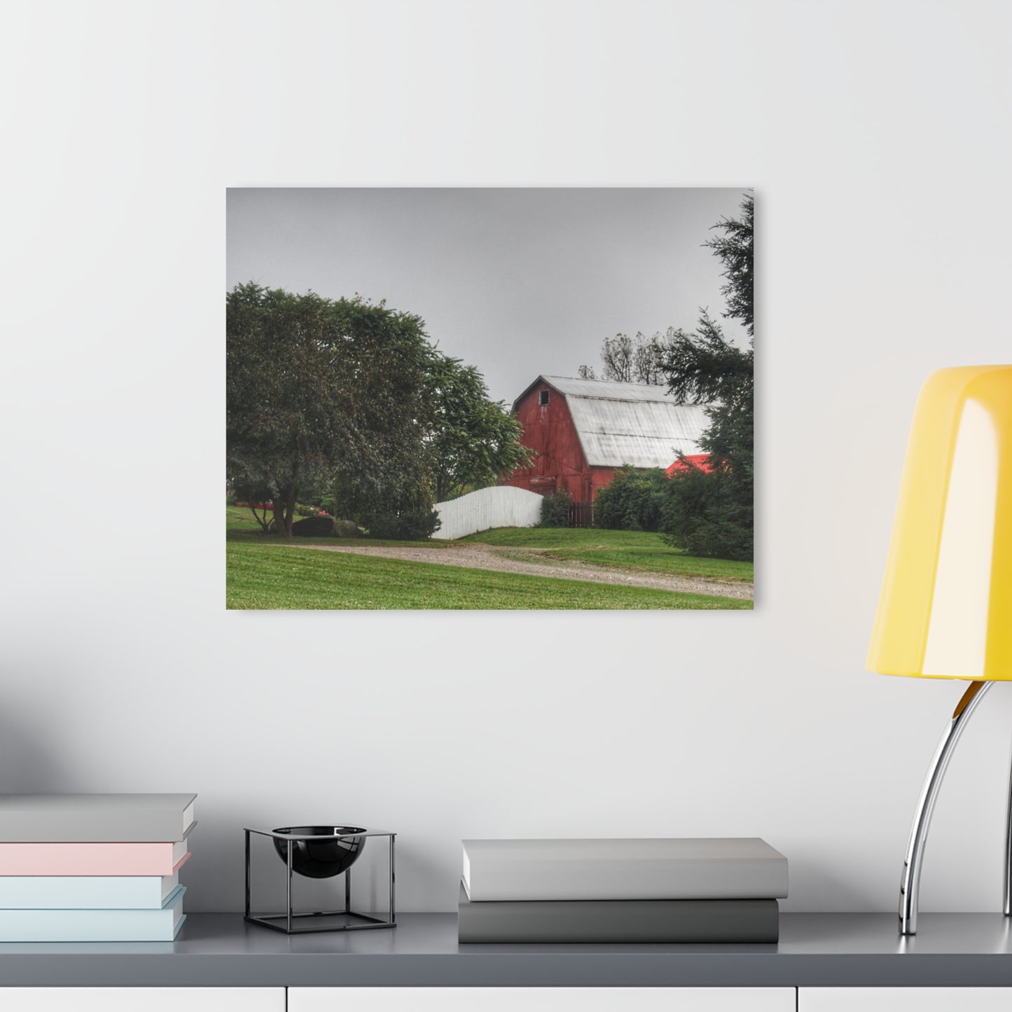 U R There Photography Bronson Lake Hidden Red II Rustic Farmhouse Acrylic Wall Print
