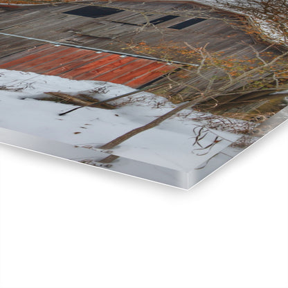 U R There Photography Hayes Road Grey in Winter I Rustic Farmhouse Acrylic Wall Print