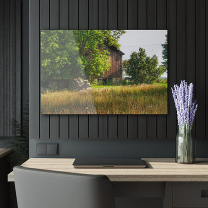 U R There Photography Lum Hidden Fieldstone Red Rustic Farmhouse Acrylic Wall Print