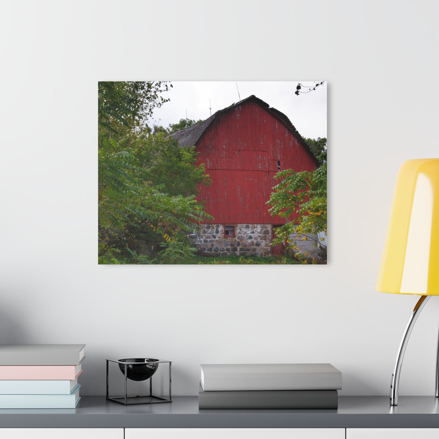 U R There Photography Brown Road Hidden Red II Rustic Farmhouse Acrylic Wall Print