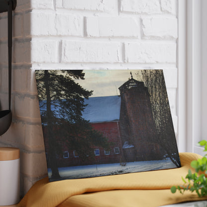 U R There Photography Ebeling Road Red Rustic Farmhouse Tempered-Glass Cutting Board