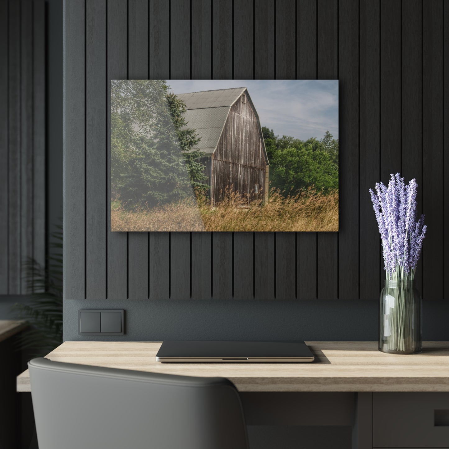 U R There Photography Seymour Lake Road Hidden Grey Rustic Farmhouse Acrylic Wall Print