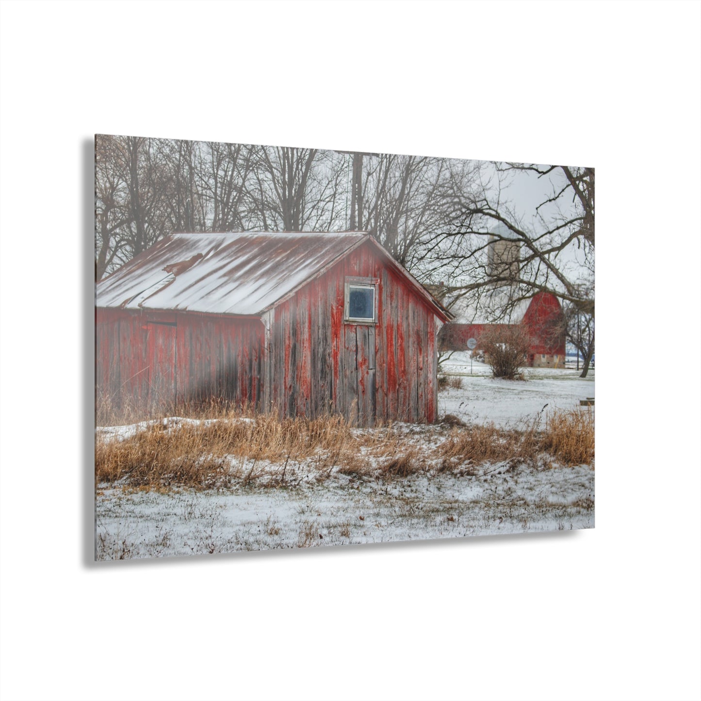 U R There Photography Frenchline Road Red Shack Rustic Farmhouse Acrylic Wall Print