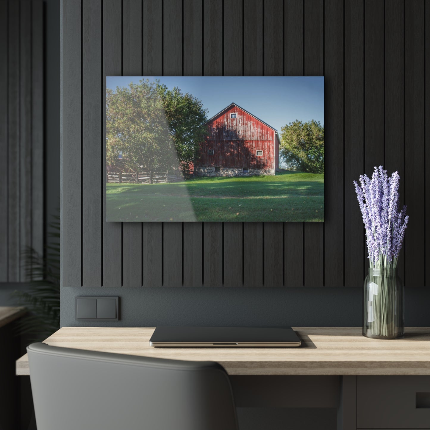 U R There Photography Five Lakes Red III Rustic Farmhouse Acrylic Wall Print