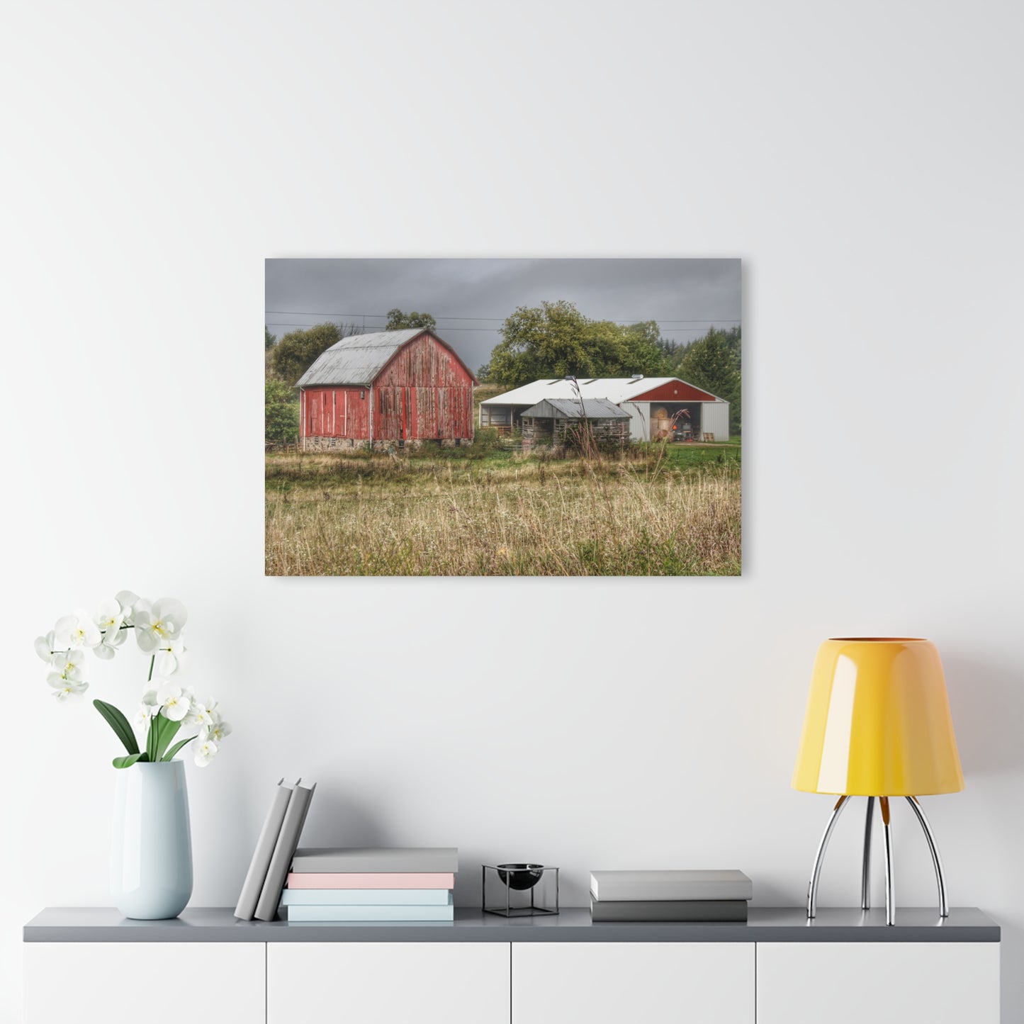 U R There Photography North Lake Road Red II Rustic Farmhouse Acrylic Wall Print