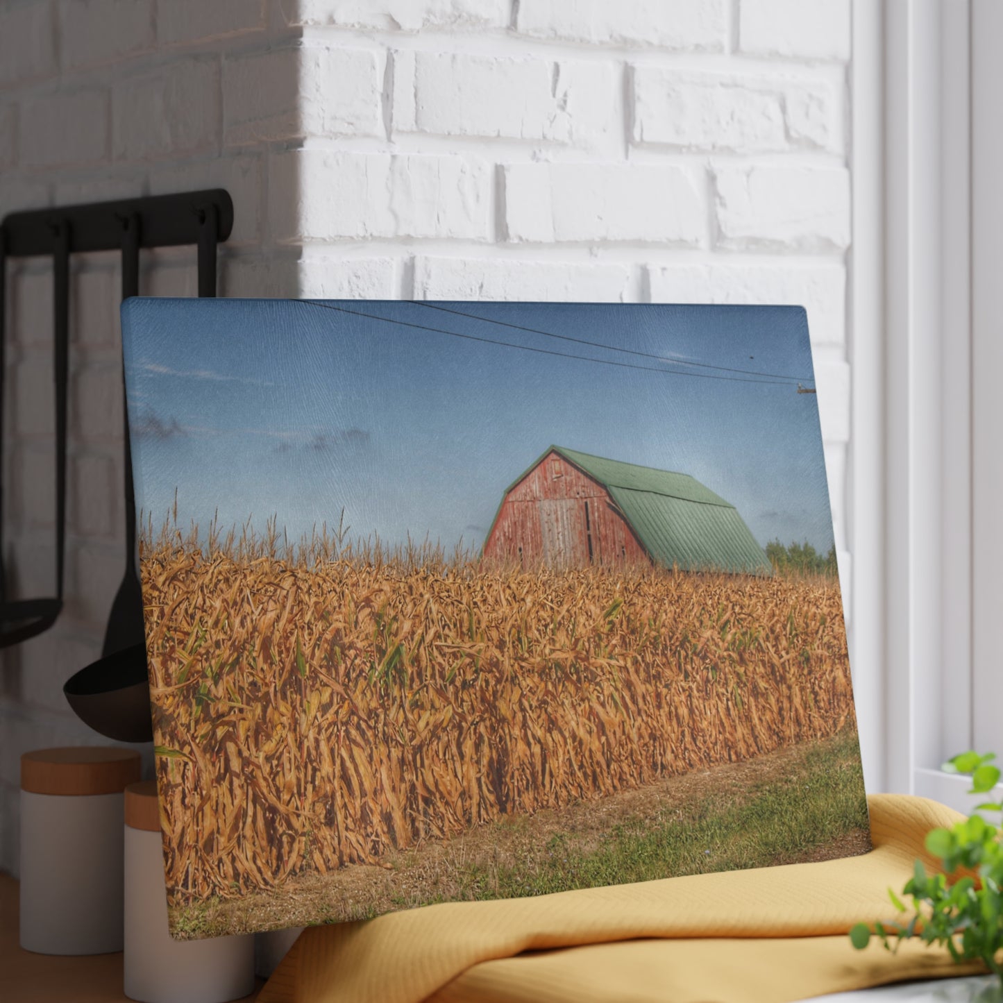 Barn Boutique Rustic Tempered-Glass Cutting Board| Beyond the Harvest Corn I