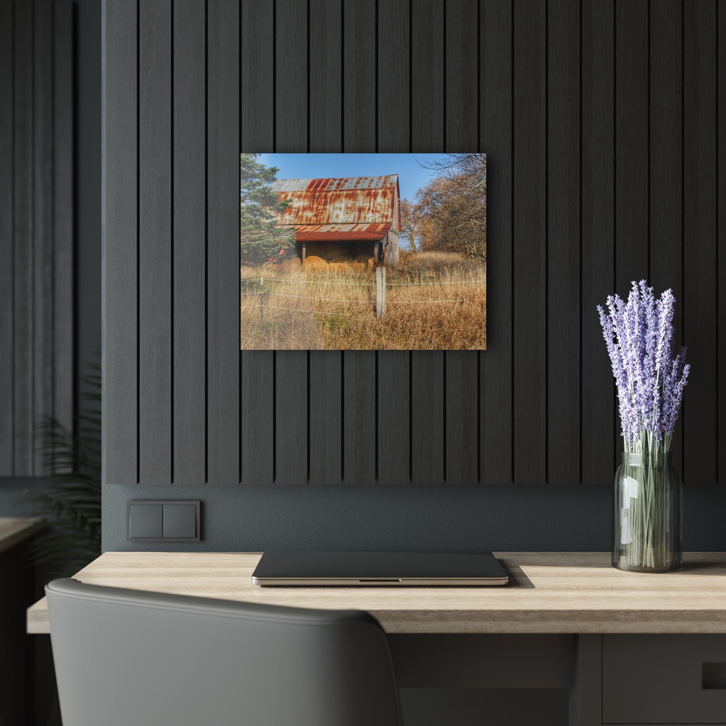 U R There Photography Dodge Road Hay Barn I Rustic Farmhouse Acrylic Wall Print