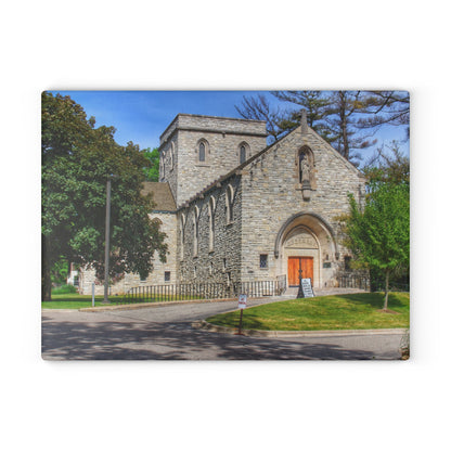 U R There Photography Saint Hugo of the Hills II Rustic Farmhouse Tempered-Glass Cutting Board 8"x 11"