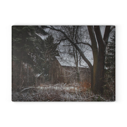 U R There Photography Willard Road Hidden Grey Rustic Farmhouse Tempered-Glass Cutting Board