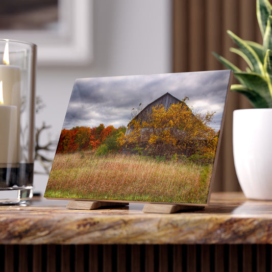 U R There Photography Church Road Grey III Rustic Farmhouse Decorative Ceramic Tile