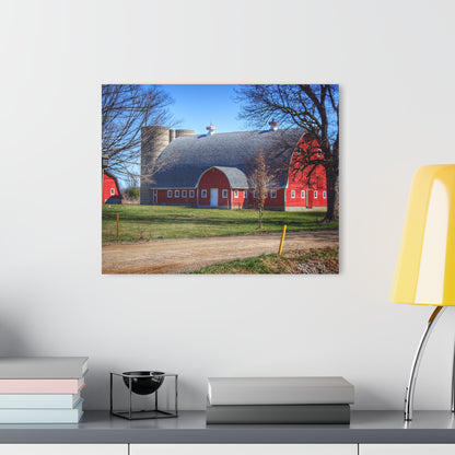 U R There Photography Hough Road Reds and Silo II Rustic Farmhouse Acrylic Wall Print