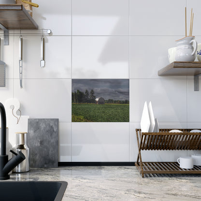 U R There Photography Belsay Grey Among the Pines Rustic Farmhouse Decorative Ceramic Tile