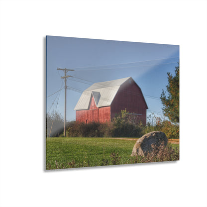 U R There Photography Hemingway Lake Road Red Rustic Farmhouse Acrylic Wall Print