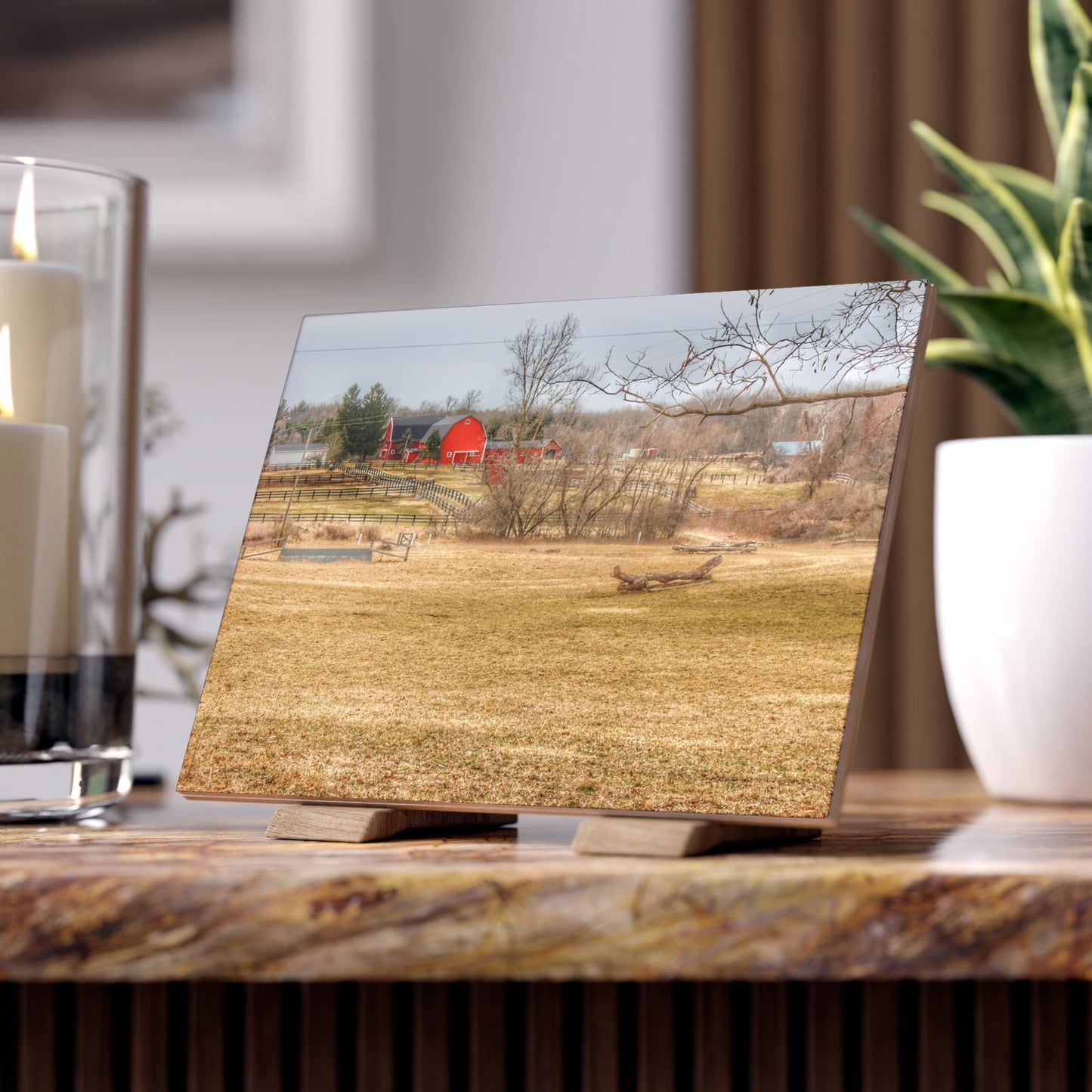 U R There Photography Beyond the Trees on Rock Valley Road Rustic Farmhouse Decorative Ceramic Tile