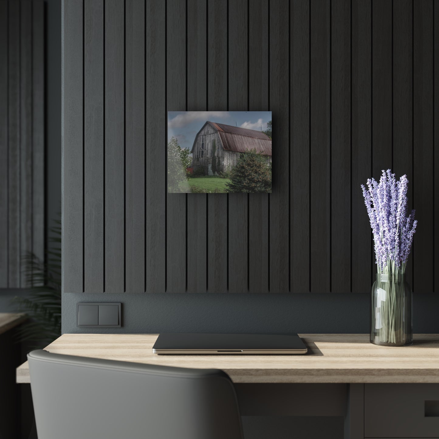 U R There Photography Columbiaville Grey Rustic Farmhouse Acrylic Wall Print