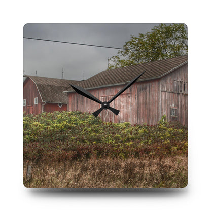 U R There Photography Washburn Reds Rustic Farmhouse Acrylic Analog Wall Clock