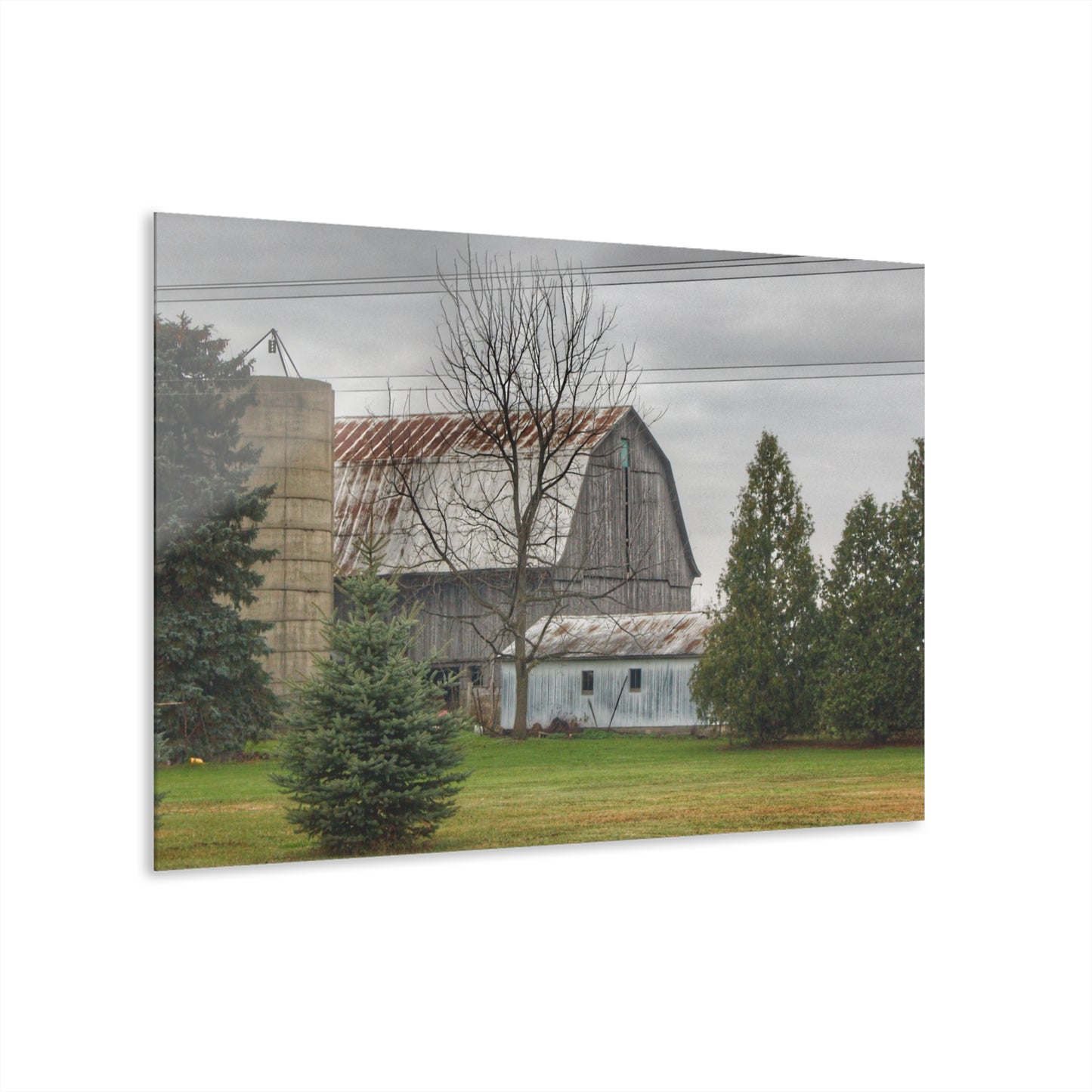 U R There Photography Eddy Road Grey I Rustic Farmhouse Acrylic Wall Print 14 "x 11"