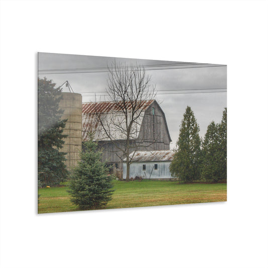 U R There Photography Eddy Road Grey I Rustic Farmhouse Acrylic Wall Print 14 "x 11"