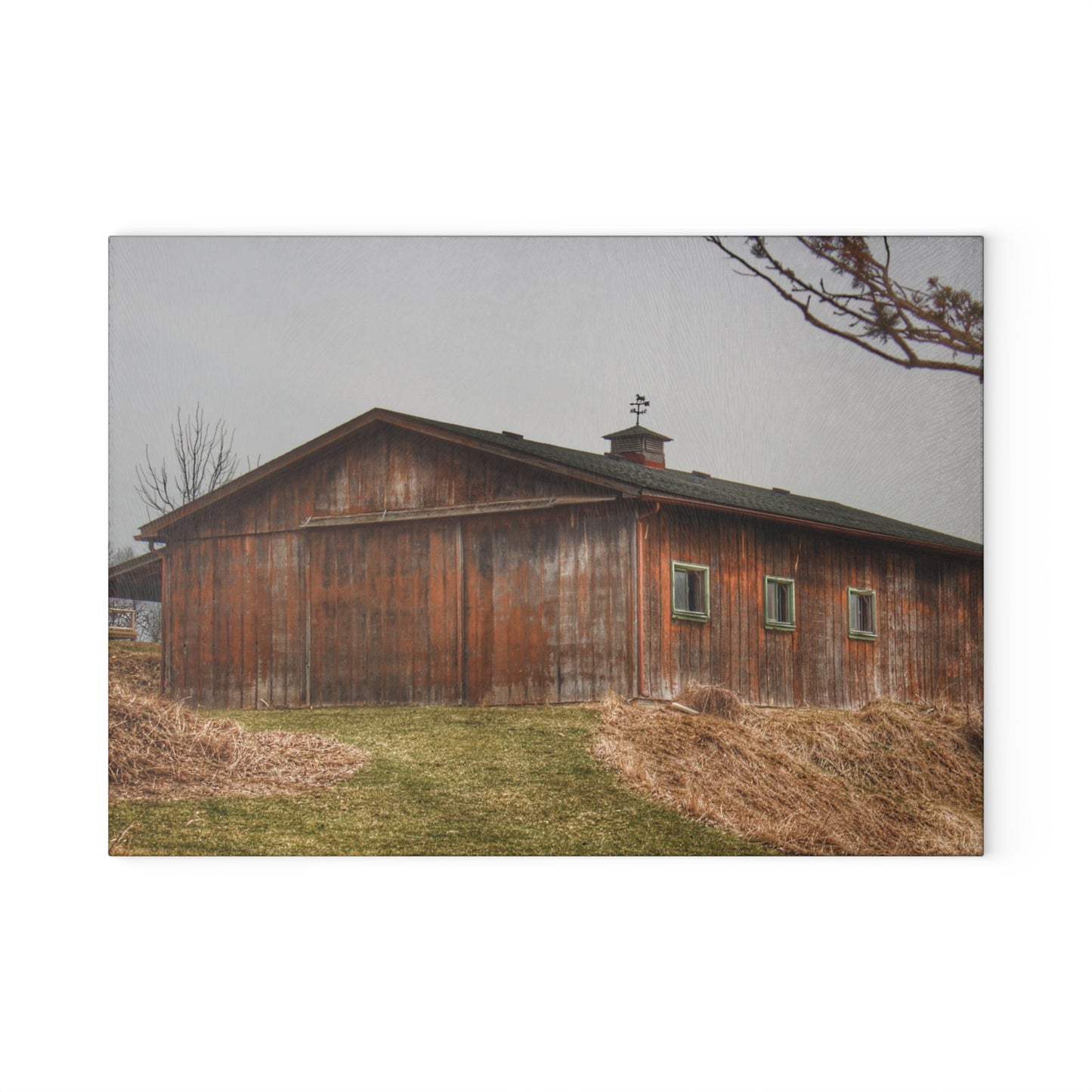 U R There Photography Blood Road Rusted Rustic Farmhouse Tempered-Glass Cutting Board