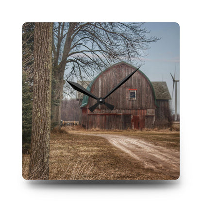 U R There Photography Barn of Deckerville Road Rustic Farmhouse Acrylic Analog Wall Clock