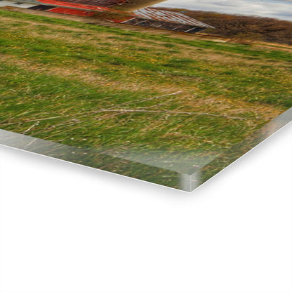 U R There Photography Centerline Road Red Rustic Farmhouse Acrylic Wall Print