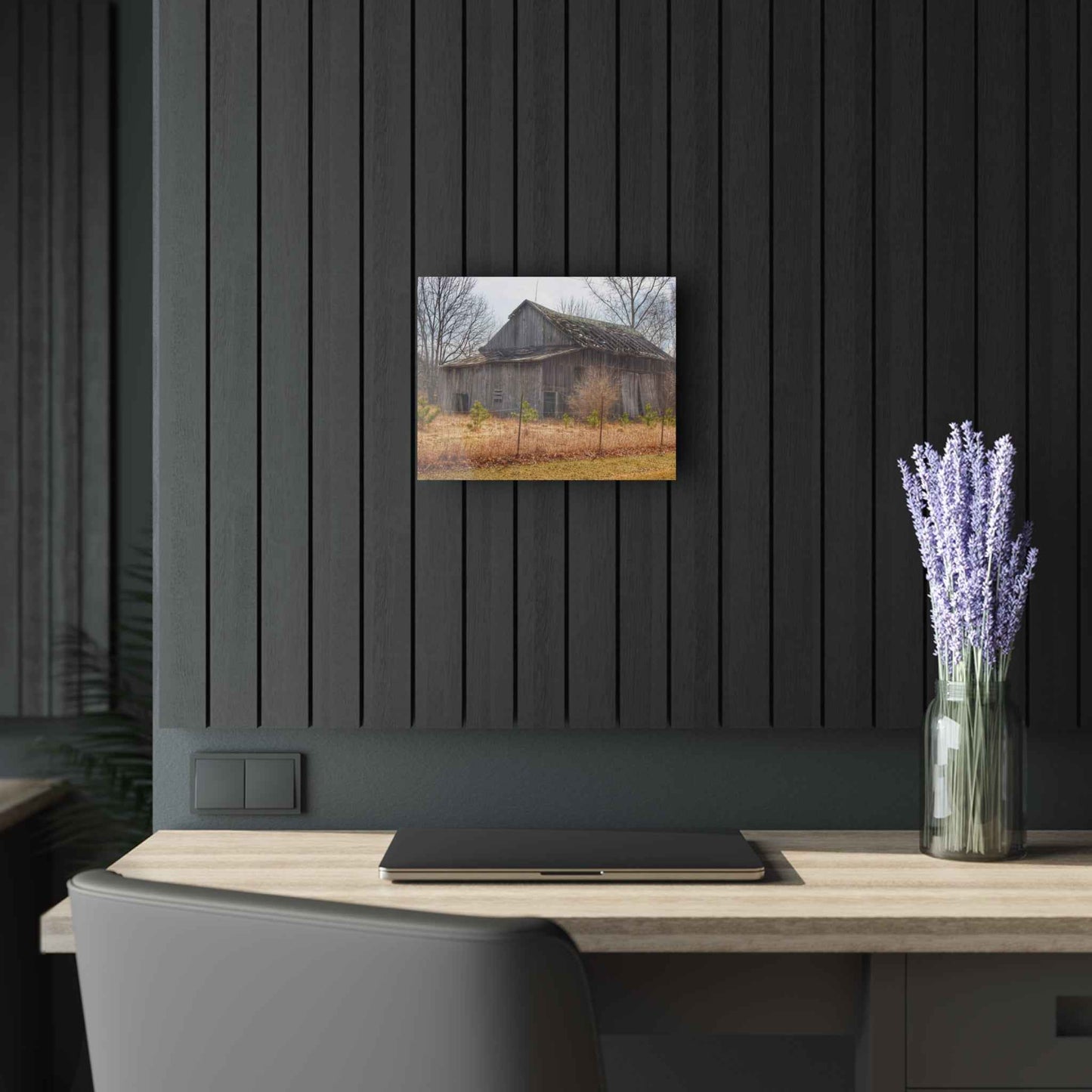 U R There Photography Leix Road Forgotten Grey I Rustic Farmhouse Acrylic Wall Print