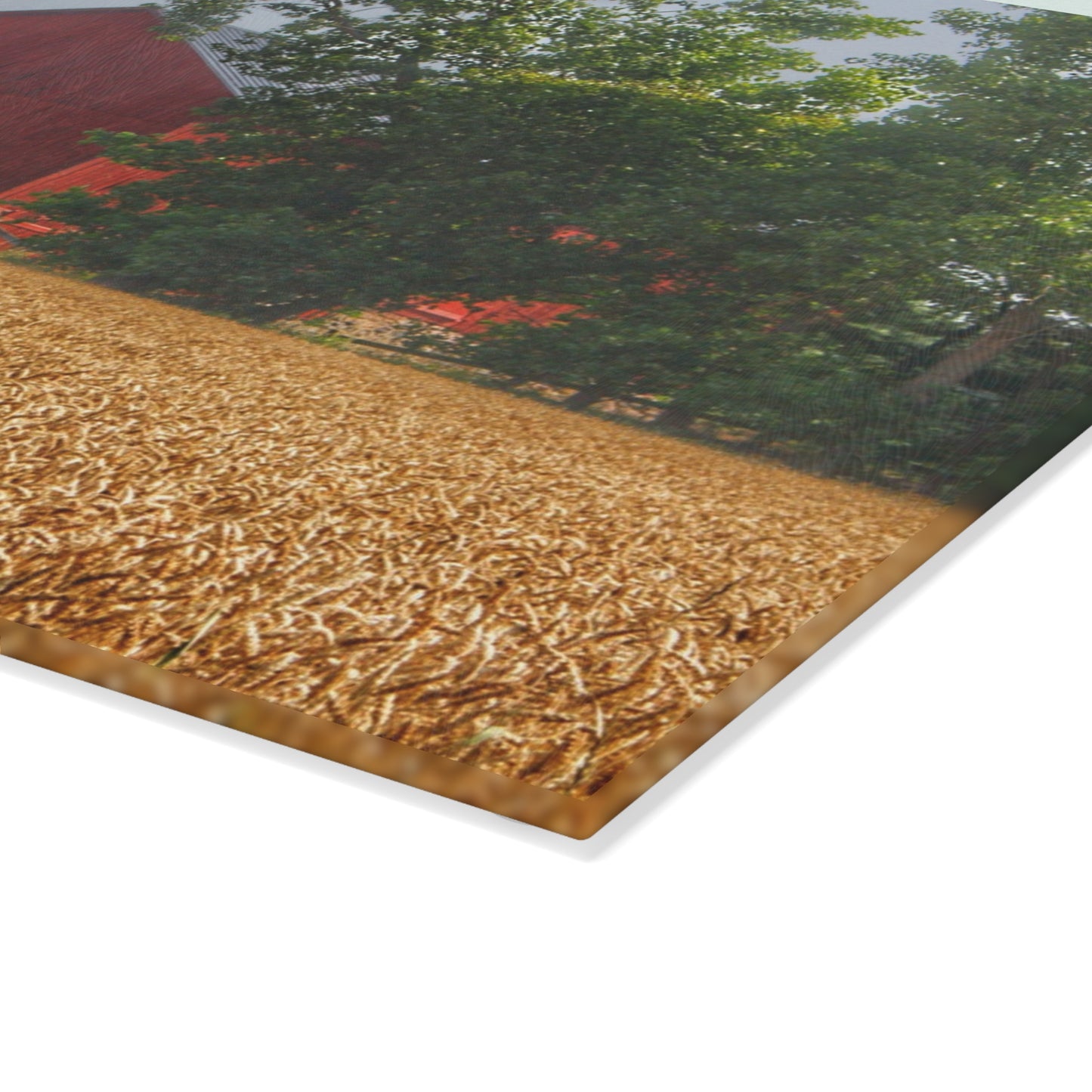 U R There Photography Tubspring Road Hidden Red Rustic Farmhouse Tempered-Glass Cutting Board