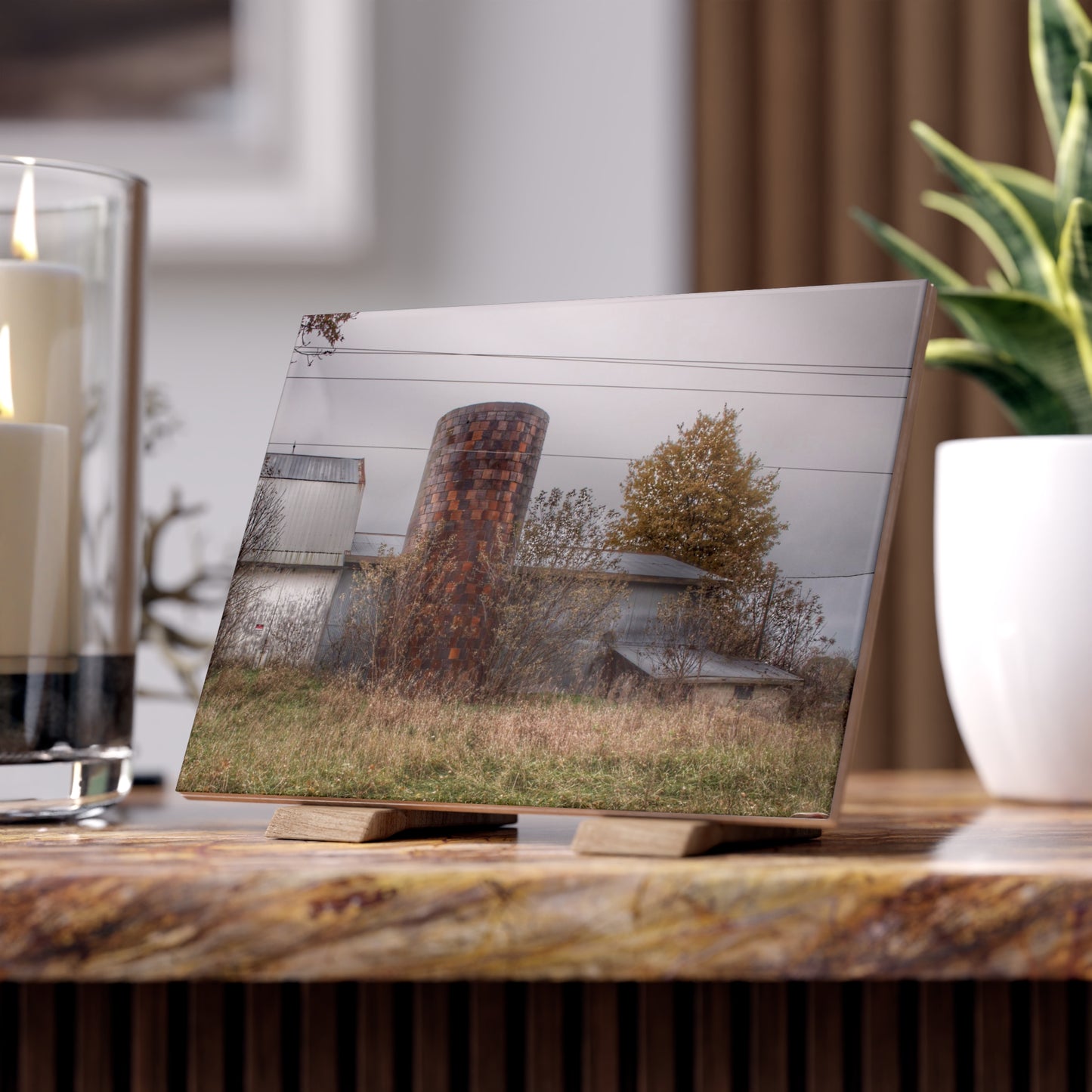 U R There Photography Bordman Road Grey Rustic Farmhouse Decorative Ceramic Tile