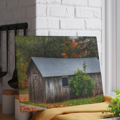 U R There Photography Grey Roadside Shack Rustic Farmhouse Tempered-Glass Cutting Board